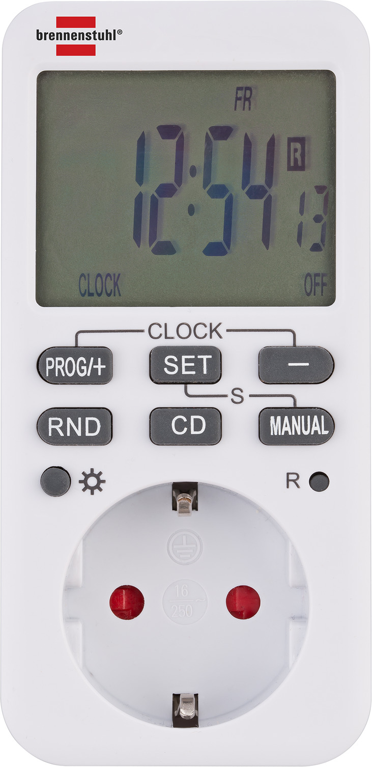 Temporizador programable analogico manual con enchufe Blanco distribuido  por CABLEPELADO ® 