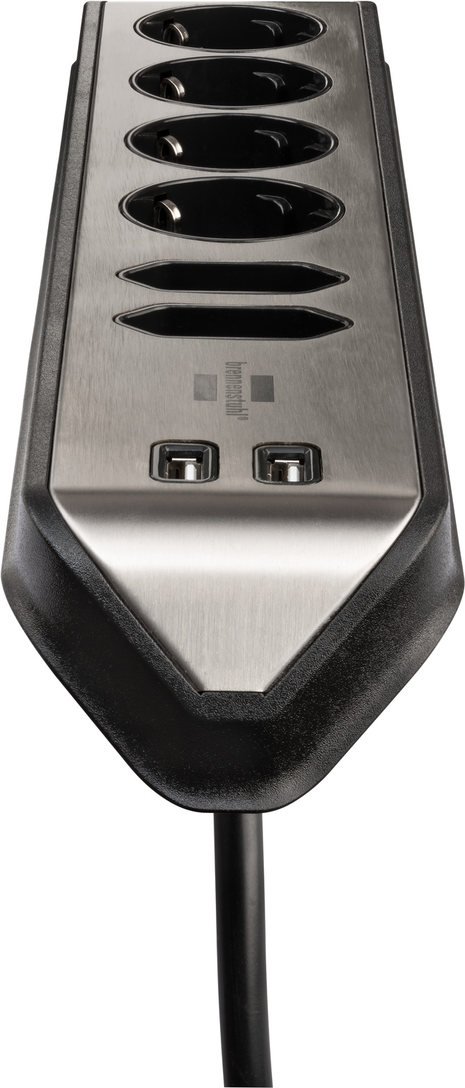 brennenstuhl®estilo regleta de enchufes forma cúbica con 1 enchufe europeo,  2 enchufes USB con